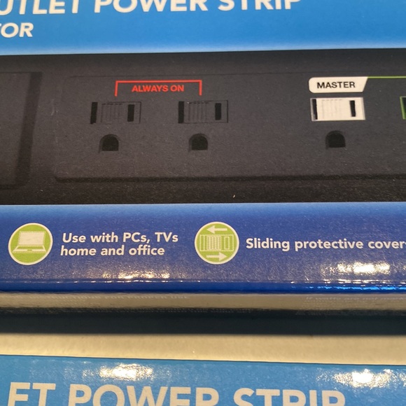 NIB Set of Two Advanced 7-Outlet Power Strips with Surge Protector - Picture 3 of 6